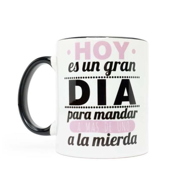 Taza de Cerámica Bicolor (asa e interior de color) Personalizable